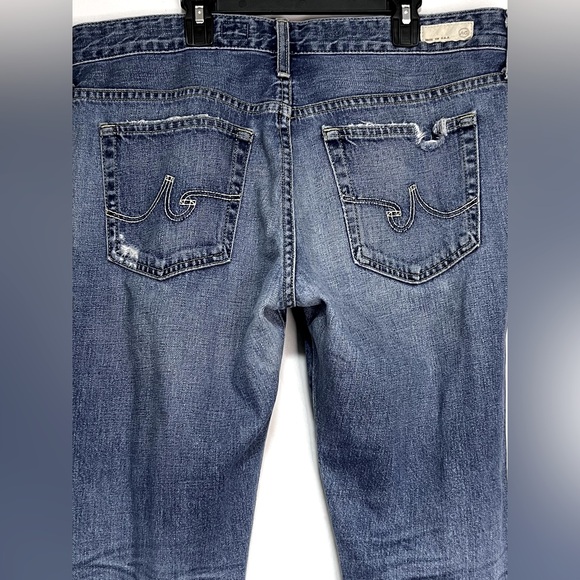 AG Jeans - The Beau High Rise Slouchy Skinny Denim Jeans Baggy Distressed Ripped - Picture 8 of 14